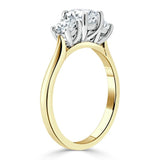 1.00ct  Round Cut Moissanite 3 stone Engagement Ring,  Available in White Gold, Platinum, Rose Gold or Yellow Gold