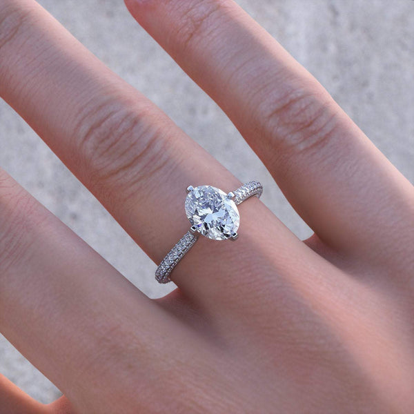 1.50ct Oval Cut Moissanite, Classic Engagement Ring, Available in White Gold or Platinum