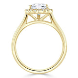 0.75ct Heart Cut Moissanite Halo Engagement Ring, Available in White Gold or Platinum