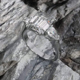 3.75ct Emerald Cut Moissanite, Classic Engagement Ring, Available in White Gold or Platinum