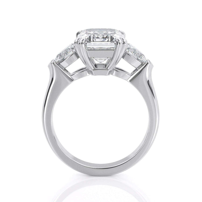 3.75ct Emerald Cut Moissanite, Classic Engagement Ring, Available in White Gold or Platinum