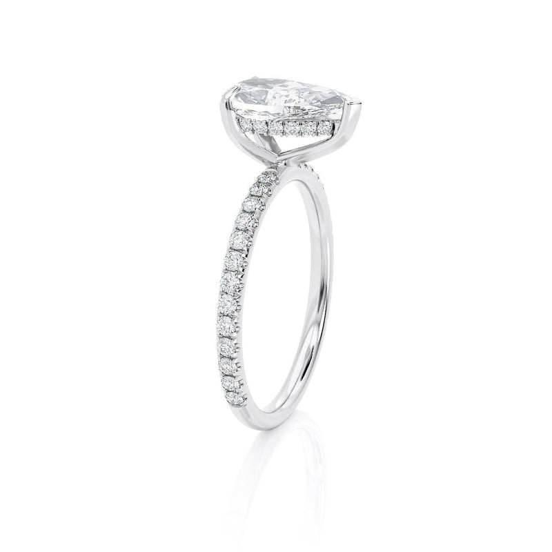 1.50ct Pear Cut Moissanite, Classic Engagement Ring, Available in White Gold or Platinum