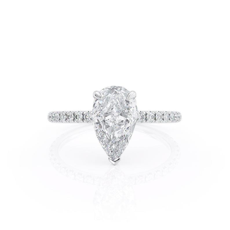 1.50ct Pear Cut Moissanite, Classic Engagement Ring, Available in White Gold or Platinum