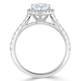 1.45ct  Heart Cut Moissanite Engagement Ring, Classic Halo,  Available in White Gold, Platinum, Rose Gold or Yellow Gold