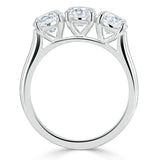 1.00ct  Round Cut Moissanite 3 stone Engagement Ring,  Available in White Gold, Platinum, Rose Gold or Yellow Gold