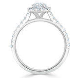 1.40ct Oval Cut Moissanite Halo Engagement Ring, Tiffany Style,  Available in White Gold, Platinum, Rose Gold or Yellow Gold