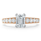 1.35ct  Emerland Cut Moissanite Engagement Ring, Tiffany Style,  Available in White Gold, Platinum, Rose Gold or Yellow Gold