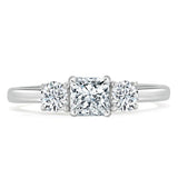 1.25ct  Princess Cut Moissanite 3 stone Engagement Ring,  Available in White Gold, Platinum, Rose Gold or Yellow Gold