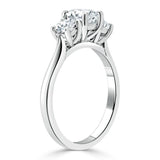 1.00ct  Round Cut Moissanite 3 stone Engagement Ring,  Available in White Gold, Platinum, Rose Gold or Yellow Gold