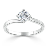 0.60ct Round Cut Moissanite Engagement Ring, Available in White Gold or Platinum