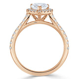 1.45ct  Heart Cut Moissanite Engagement Ring, Classic Halo,  Available in White Gold, Platinum, Rose Gold or Yellow Gold