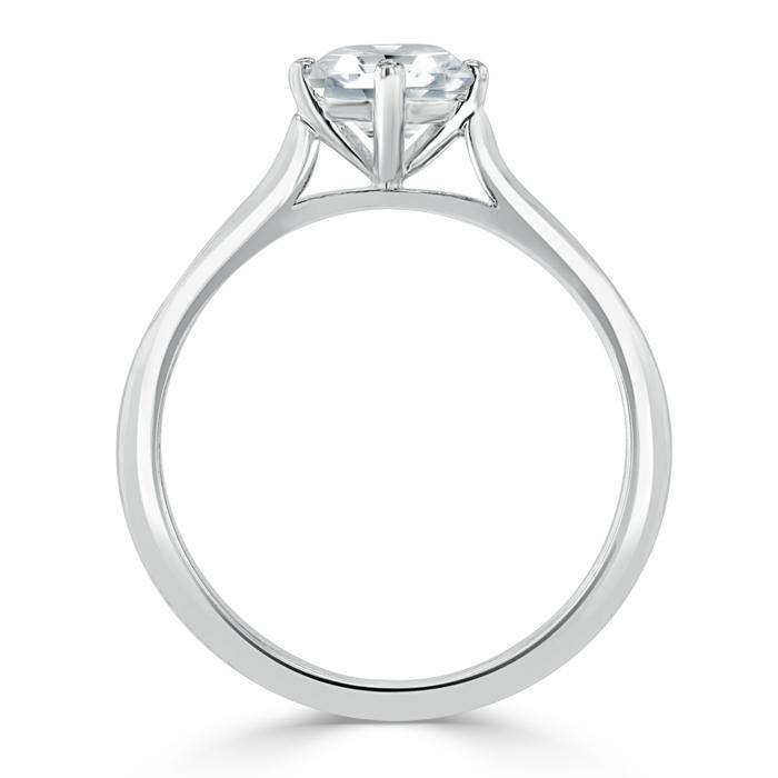 1.00ct  Round Cut Moissanite Engagement Ring, Classic Six Claw,  Available in White Gold, Platinum, Rose Gold or Yellow Gold