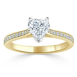 1.20ct  Heart Cut Moissanite Engagement Ring, Classic Style,  Available in White Gold, Platinum, Rose Gold or Yellow Gold