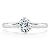 1.00ct  Round Cut Moissanite Engagement Ring, Classic Six Claw,  Available in White Gold, Platinum, Rose Gold or Yellow Gold