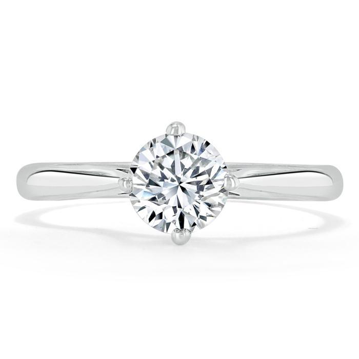 1.00ct  Round Cut Moissanite Engagement Ring, Classic Six Claw,  Available in White Gold, Platinum, Rose Gold or Yellow Gold