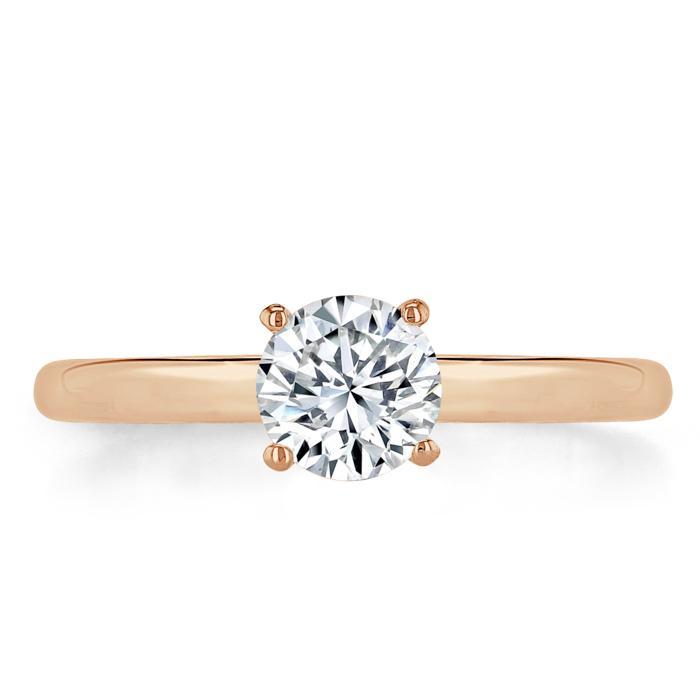 1.00ct  Round Cut Moissanite Engagement Ring, Classic Style,  Available in White Gold, Platinum, Rose Gold or Yellow Gold