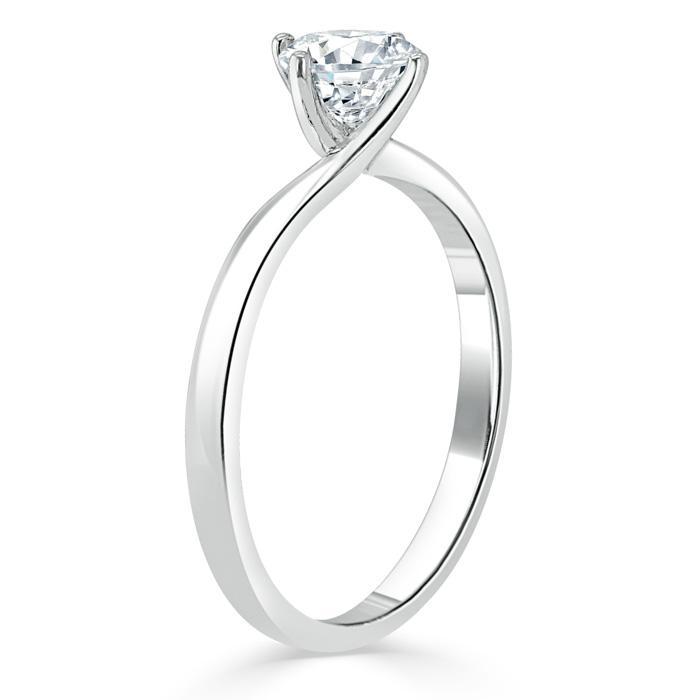 0.60ct Round Cut Moissanite Engagement Ring, Available in White Gold or Platinum