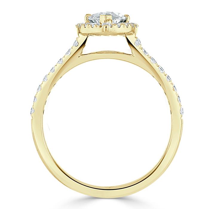 1.60ct Marquise Cut Moissanite Halo Engagement Ring, Tiffany Style,  Available in White Gold, Platinum, Rose Gold or Yellow Gold