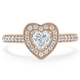 1.40ct  Heart Cut Moissanite Engagement Ring, Classic Halo,  Available in White Gold, Platinum, Rose Gold or Yellow Gold