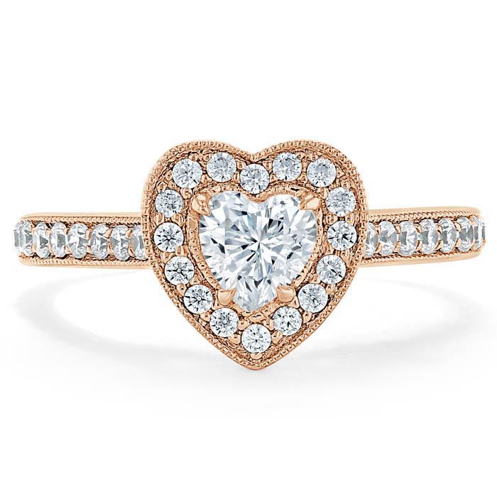 1.40ct  Heart Cut Moissanite Engagement Ring, Classic Halo,  Available in White Gold, Platinum, Rose Gold or Yellow Gold