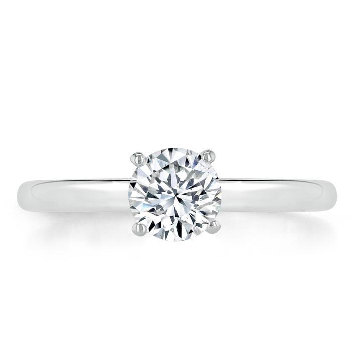 1.00ct  Round Cut Moissanite Engagement Ring, Classic Style,  Available in White Gold, Platinum, Rose Gold or Yellow Gold