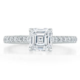 1.20ct Asscher Cut Moissanite Engagement Ring, Classic Style,  Available in White Gold, Platinum, Rose Gold or Yellow Gold