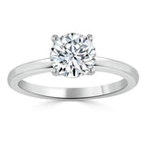 1.00ct  Round Cut Moissanite Engagement Ring, Classic Style,  Available in White Gold, Platinum, Rose Gold or Yellow Gold