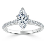 Lab-Diamond Marquise Cut Engagement Ring, Classic Style, Choose Your Stone Size and Metal