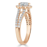 1.60ct  Heart Cut Moissanite Engagement Ring, Classic Halo,  Available in White Gold, Platinum, Rose Gold or Yellow Gold