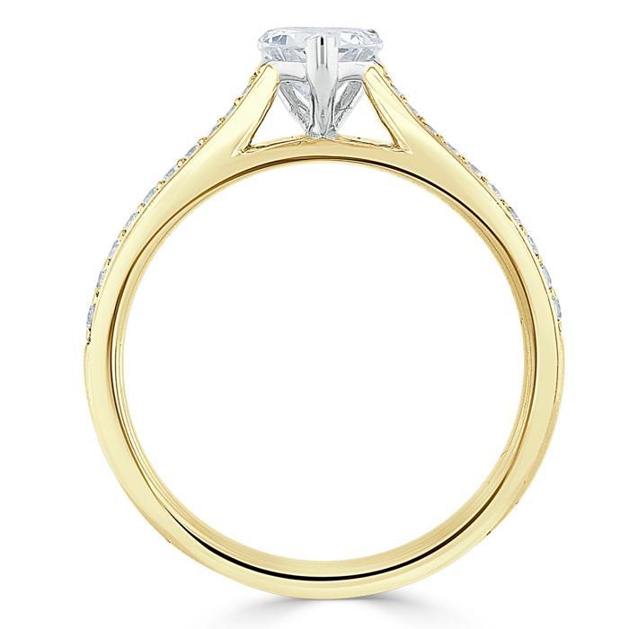 1.20ct  Heart Cut Moissanite Engagement Ring, Classic Style,  Available in White Gold, Platinum, Rose Gold or Yellow Gold