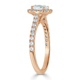 1.40ct  Round Cut Moissanite Halo Engagement Ring, Tiffany Style,  Available in White Gold, Platinum, Rose Gold or Yellow Gold