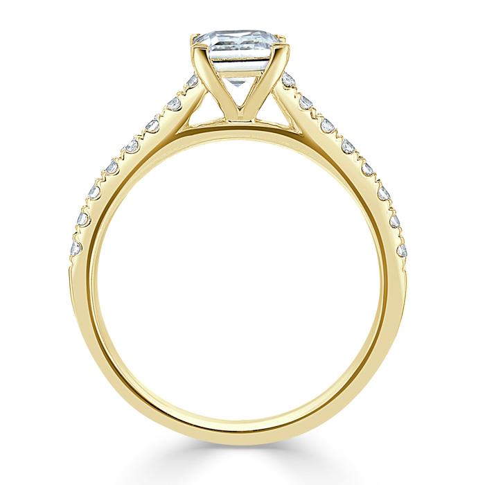 1.00ct  Princess Cut Moissanite Engagement Ring, Classic Style,  Available in White Gold, Platinum, Rose Gold or Yellow Gold