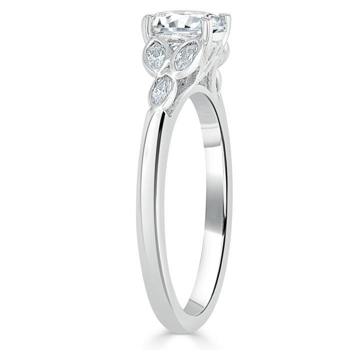 1.00ct Asscher Cut Moissanite Engagement Ring, Vintage Style,  Available in White Gold, Platinum, Rose Gold or Yellow Gold