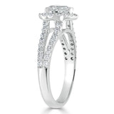 1.60ct  Heart Cut Moissanite Engagement Ring, Classic Halo,  Available in White Gold, Platinum, Rose Gold or Yellow Gold