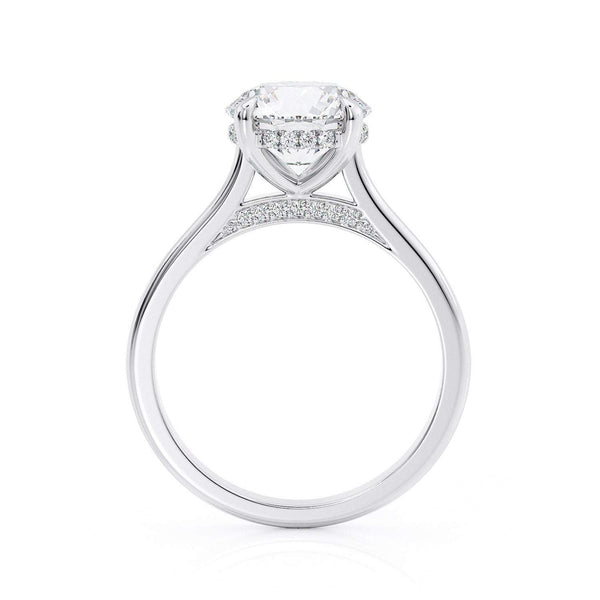 3.00ct Round Cut Moissanite, Classic Engagement Ring, Available in White Gold or Platinum