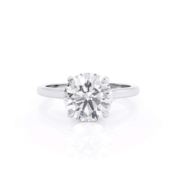 3.00ct Round Cut Moissanite, Classic Engagement Ring, Available in White Gold or Platinum