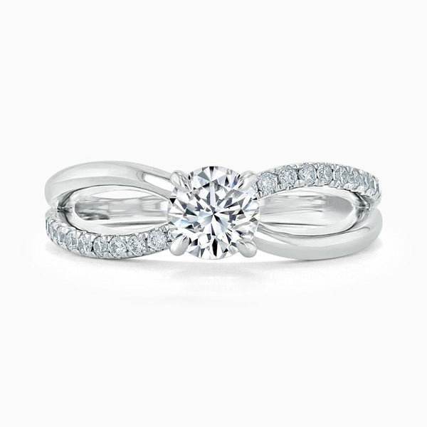 Round Cut Moissanite Engagement Ring, Classic Style