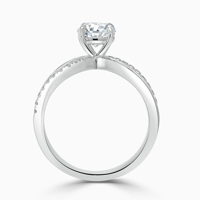 Round Cut Moissanite Engagement Ring, Classic Style