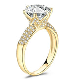 3.00ct Round Cut Moissanite, Classic Engagement Ring, Available in 14Kt or 18Kt Yellow Gold