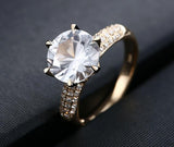 3.00ct Round Cut Moissanite, Classic Engagement Ring, Available in 14Kt or 18Kt Yellow Gold