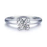 1.00ct Classic Round Cut Moissanite Engagement Ring, Available in White Gold or Platinum