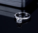 1.00ct Classic Round Cut Moissanite Engagement Ring, Available in White Gold or Platinum