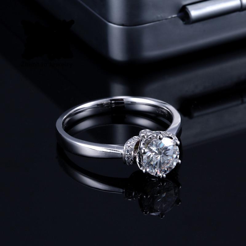 1.00ct Vintage Round Cut Moissanite Engagement Ring, Available in White Gold or Platinum