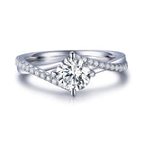 1.00ct Classic Round Cut Twist Moissanite Engagement Ring, Available in White Gold or Platinum