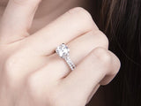 1.00ct Classic Round Cut Moissanite Engagement Ring, Available in White Gold or Platinum