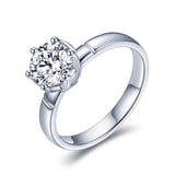 1.00ct Classic Round Cut Moissanite Engagement Ring, Available in White Gold or Platinum