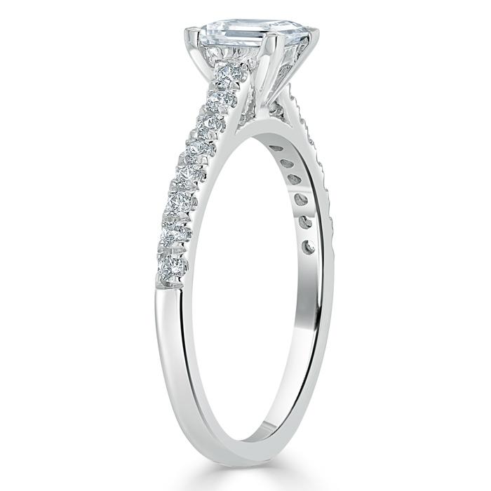 1.00ct  Princess Cut Moissanite Engagement Ring, Classic Style,  Available in White Gold, Platinum, Rose Gold or Yellow Gold