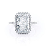 Radiant Cut Moissanite Halo Engagement Ring, Classic Style, Choose Your Stone Size and Metal