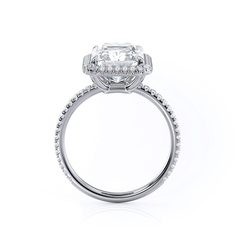 Radiant Cut Moissanite Halo Engagement Ring, Classic Style, Choose Your Stone Size and Metal