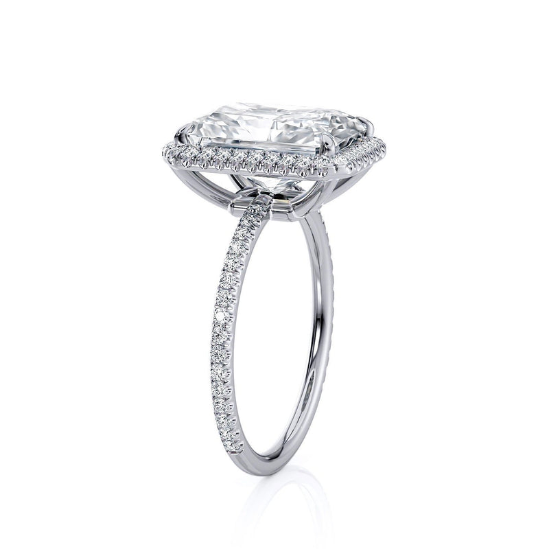 Radiant Cut Moissanite Halo Engagement Ring, Classic Style, Choose Your Stone Size and Metal